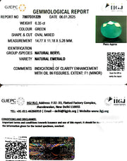 6.35/CT Natural Panna Stone with Govt. Lab Certificate-23310